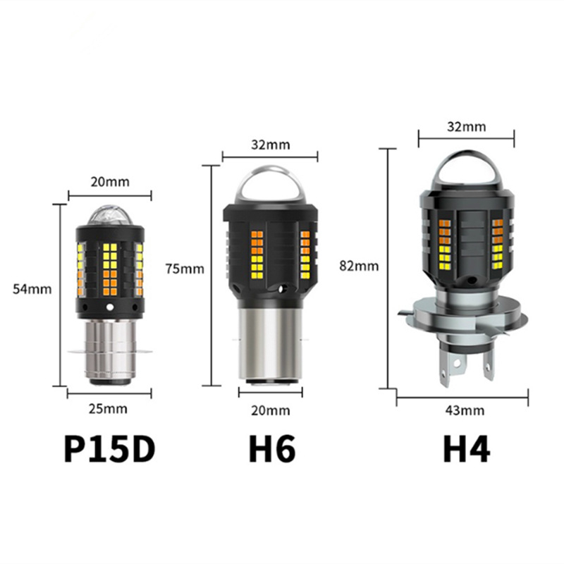 Đèn Pha Siêu Sáng H4 Led BA20D T19 P15D 8000LM 6000K Chuyên Dụng Cho Xe Mô Tô ATV UTV