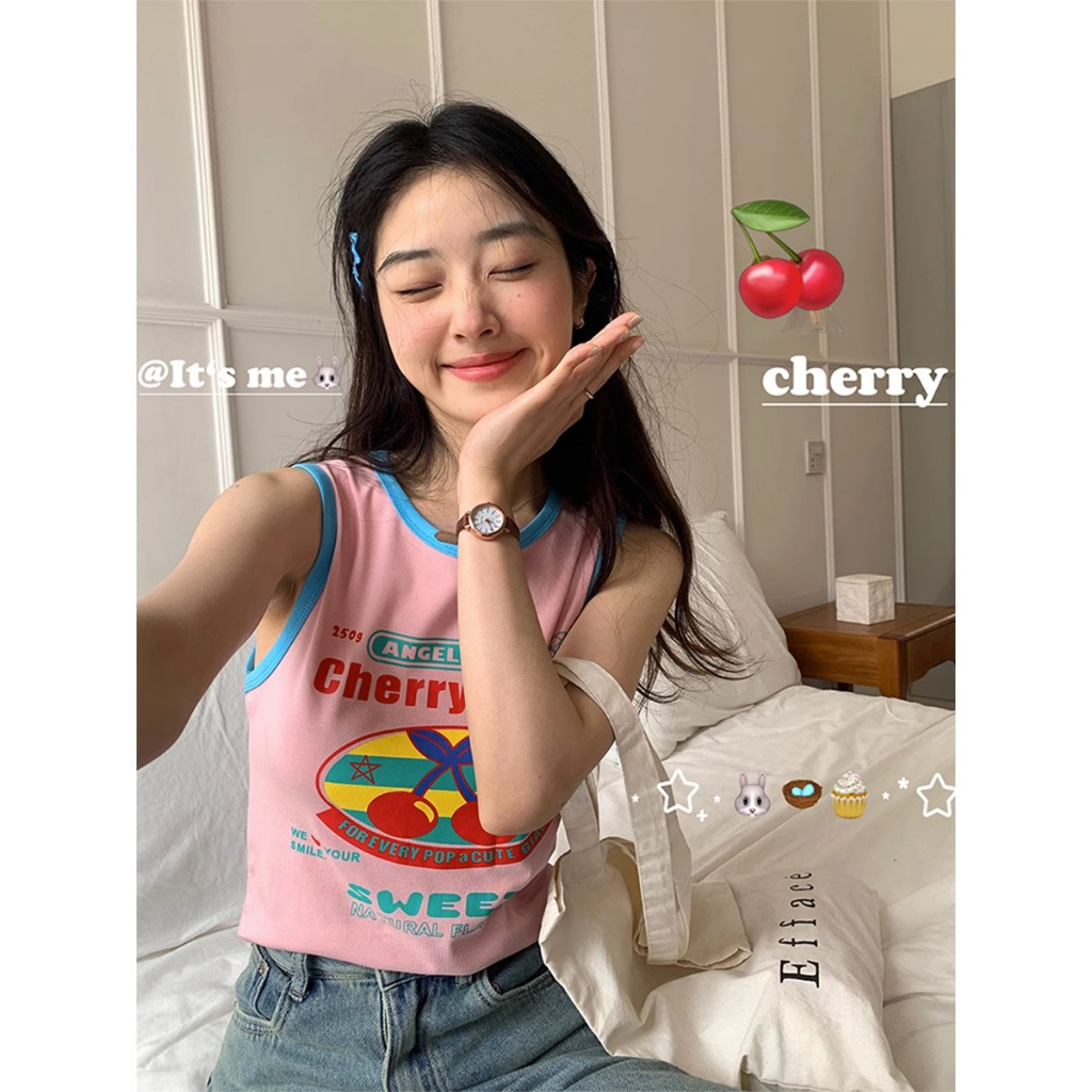 QADCOL Áo Tank Top Không Tay Thiết Kế Mới Thời Trang Mùa Hè Theo Phong Cách Hàn Quốc