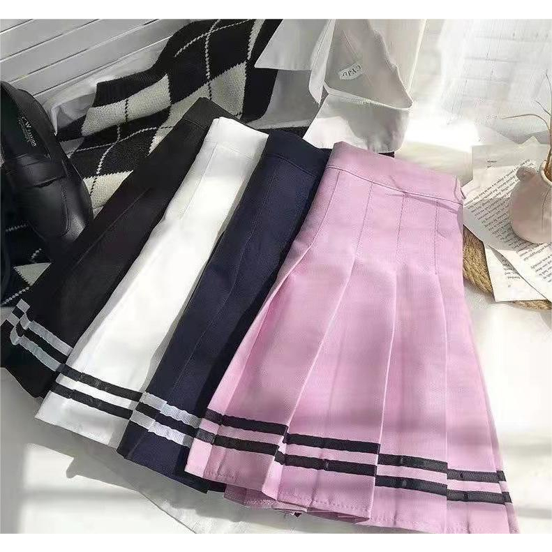 Chân Váy Chữ A Lưng Cao Họa Tiết Sọc Thời Trang Cho Nữ