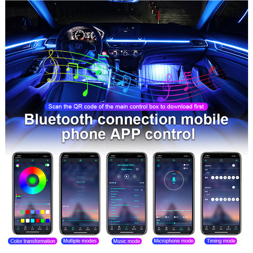 Dải Đèn RGB Bằng Acrylic Trang Trí Bảng Điều Khiển Xe Hơi Kèm Hướng Dẫn DIY