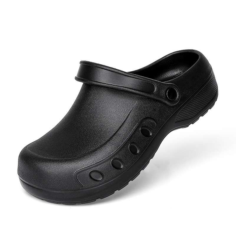 Giày Sandal Màu Đen Siêu Nhẹ Chống Trượt Chống Mài Mòn Phù Hợp Cho Nhà Bếp / Khách Sạn