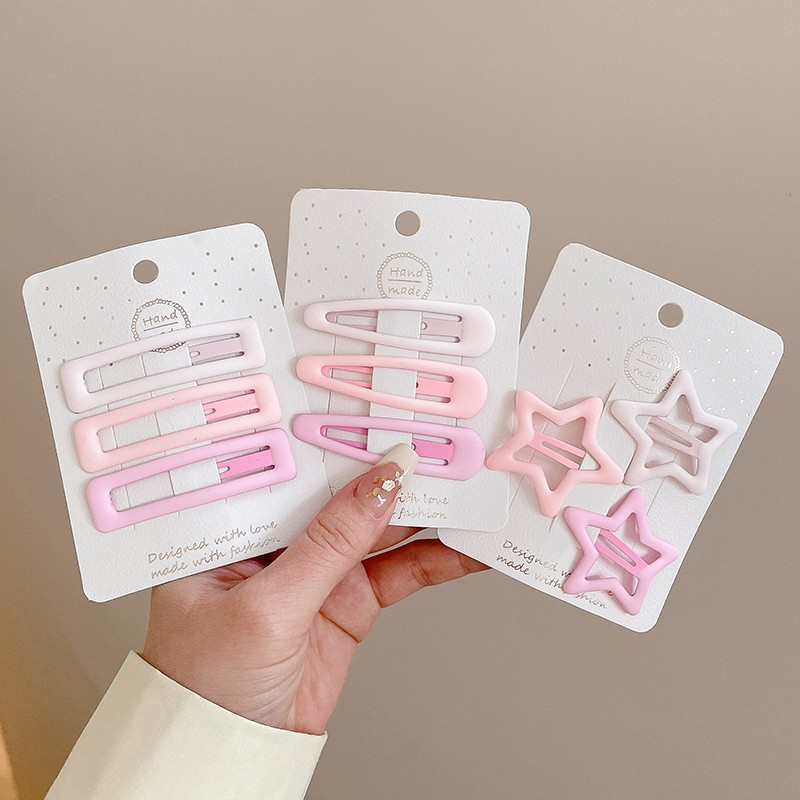 Bộ 3 Kẹp Tóc Hình Ngôi Sao Màu Kẹo Phong Cách Hàn Quốc