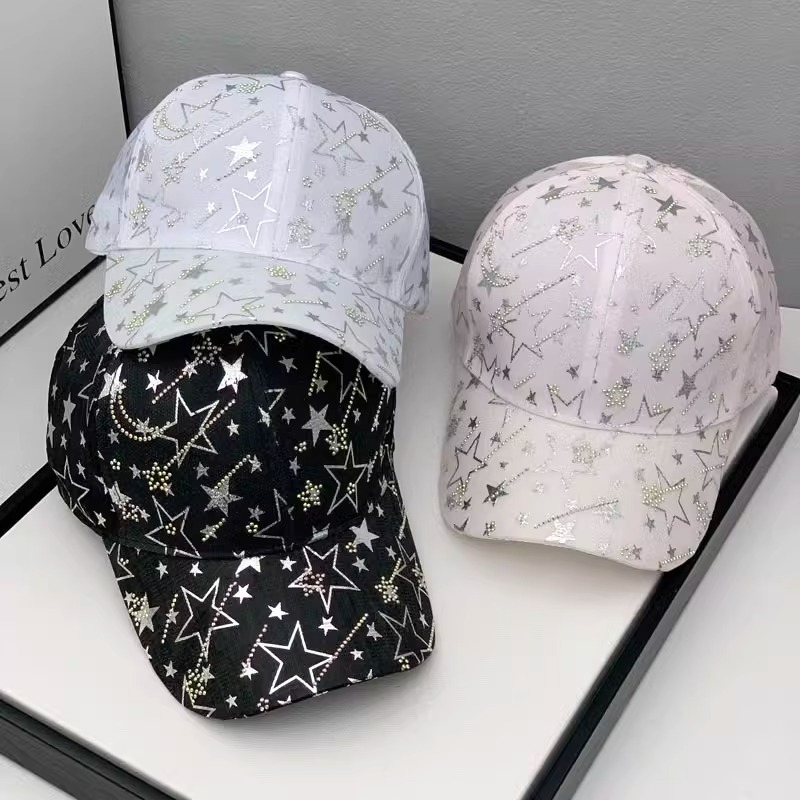 Mũ Lưỡi Trai Đính Đá Phong Cách Hàn Quốc Thời Trang Mùa Hè Mới 2023