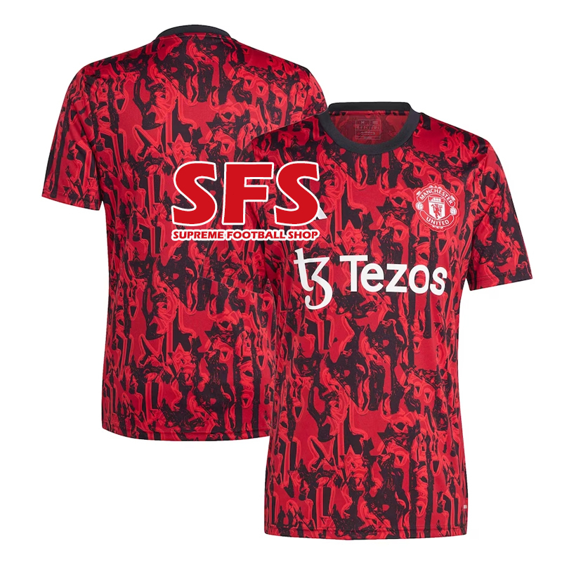Áo Thun Đá Banh Màu Đen Size S-2XL 23-24 MU Man U Pre match Chất Lượng Cao
