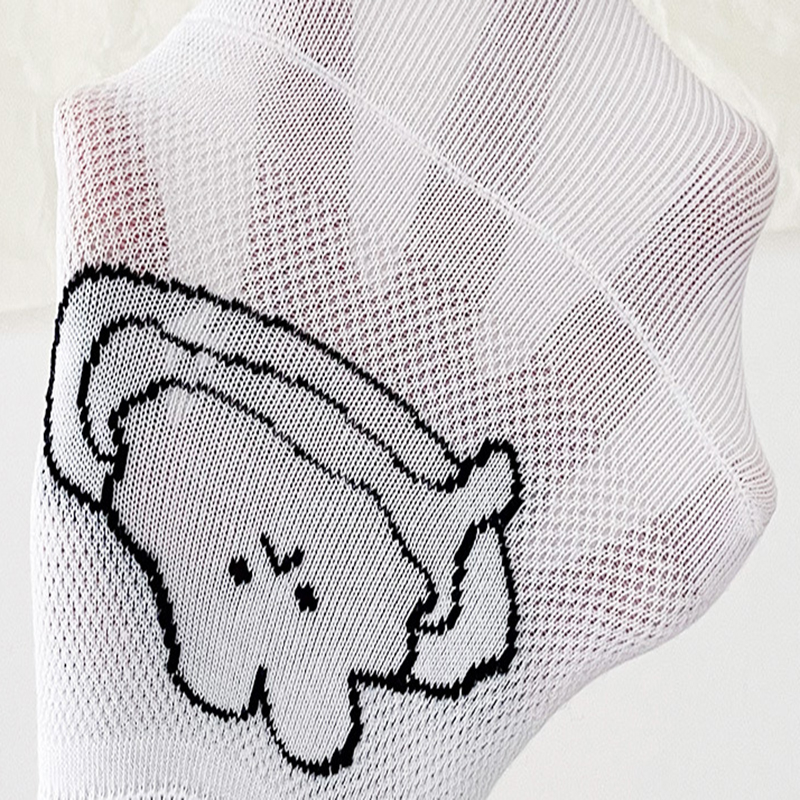 FHYL Vớ Cotton Nguyên Chất Mỏng Nhẹ In Họa Tiết Hoạt Hình Phong Cách Hàn Quốc Thời Trang Mùa Hè Cho Nữ