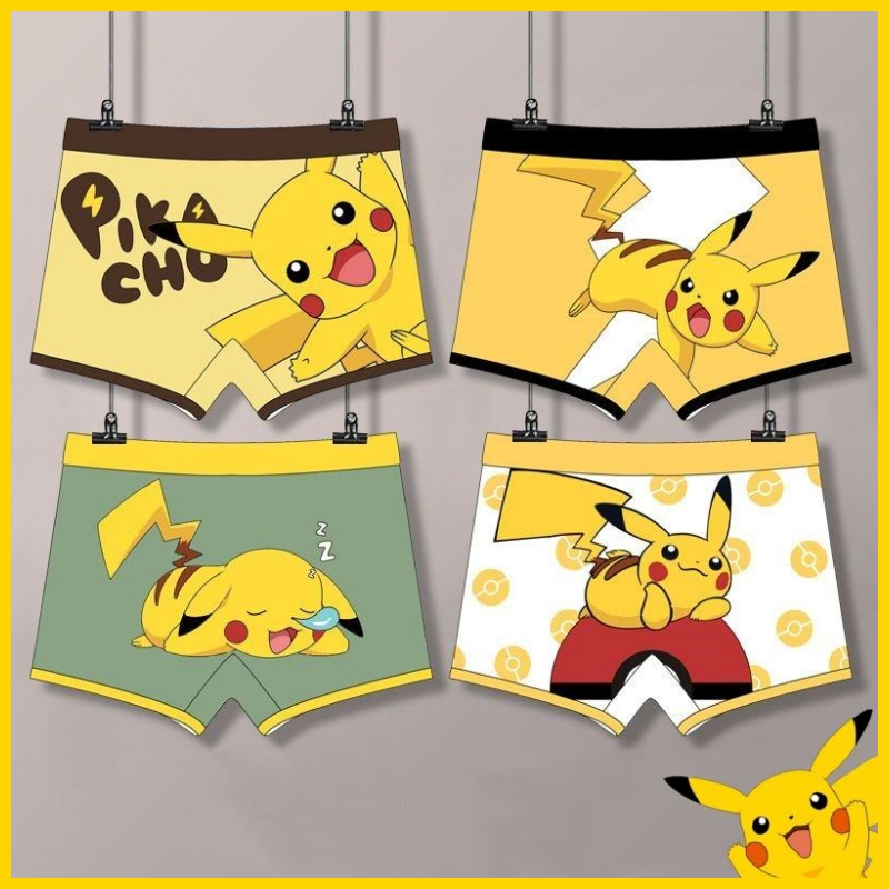 Pokemon kids underpants boy shorts Panties Cartoon Flat Top Panties Pikachu Pants Boys' Baby Quadran