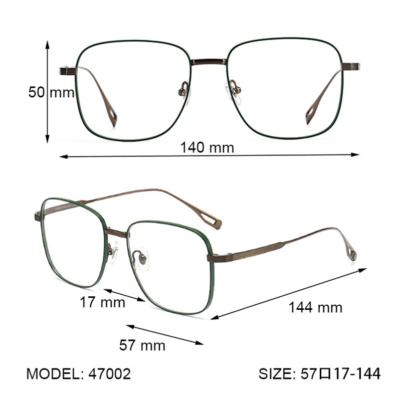 Kính Mát Oversize Thời Trang 2023 47002 Bằng Hợp Kim Titan Phong Cách Vintage Cho Nam Và Nữ