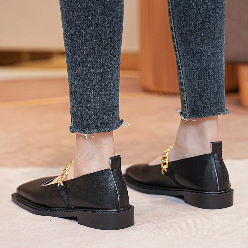 Giày Lười Da Mũi Vuông Thoải Mái Thời Trang Kiểu Pháp Cho Nữ Size 35-42