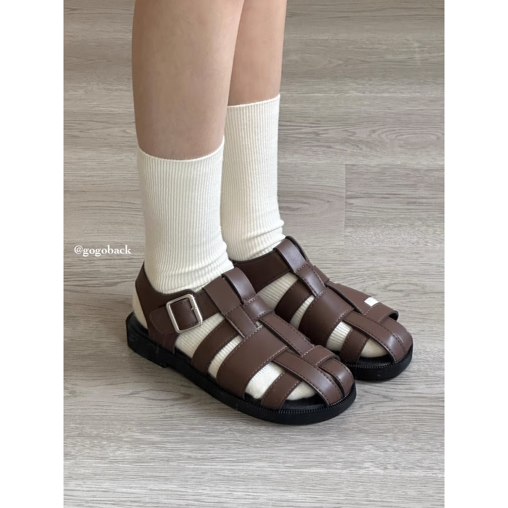 Giày Sandal Đế Bằng Mềm Mại Thiết Kế Đục Lỗ Thời Trang Mùa Hè Phong Cách Hàn Quốc Cho Nữ