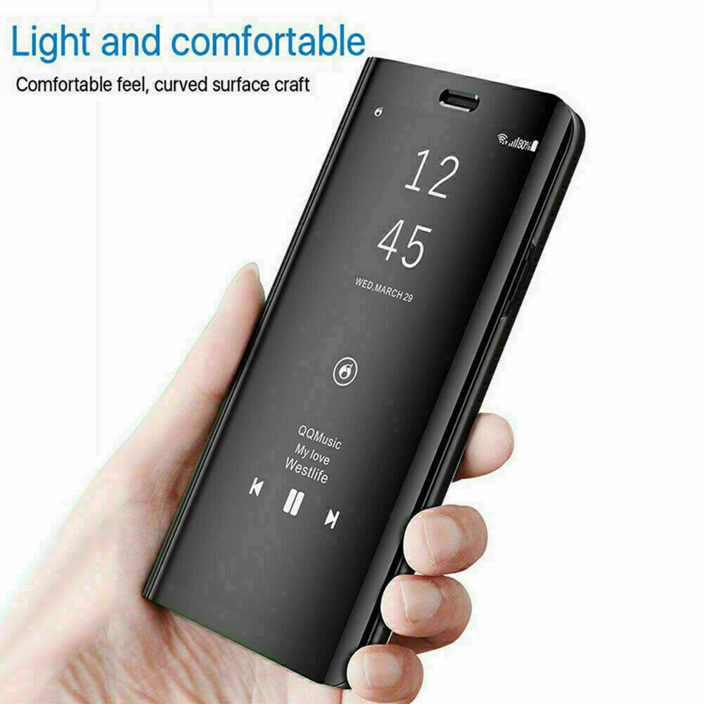 Flip S-View Mirror Clear Case cho Samsung Galaxy S22 S23 S24 Ultra