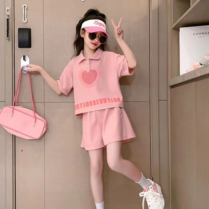 Bộ Đồ Thể Thao Phong Cách Trung Hoa Thời Trang Mùa Hè Cho Bé Gái 3-14 Tuổi