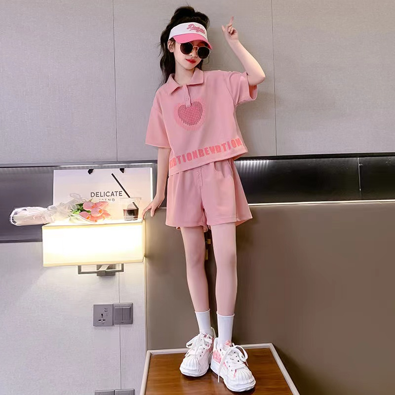 Bộ Đồ Thể Thao Phong Cách Trung Hoa Thời Trang Mùa Hè Cho Bé Gái 3-14 Tuổi