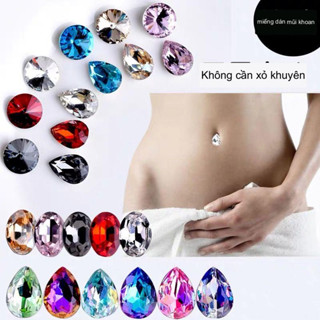  khuyên rốn giả miếng dán che hình xăm miếng dán che sẹo Móng Giả Không Cần Lỗ Xỏ Khuyên Cho Nữ & Phụ Kiện Trang Trí Rốn#Khuyên Rốn 39% s Đính Đá Quyến Rũ Phong Cách Âu Mỹ 