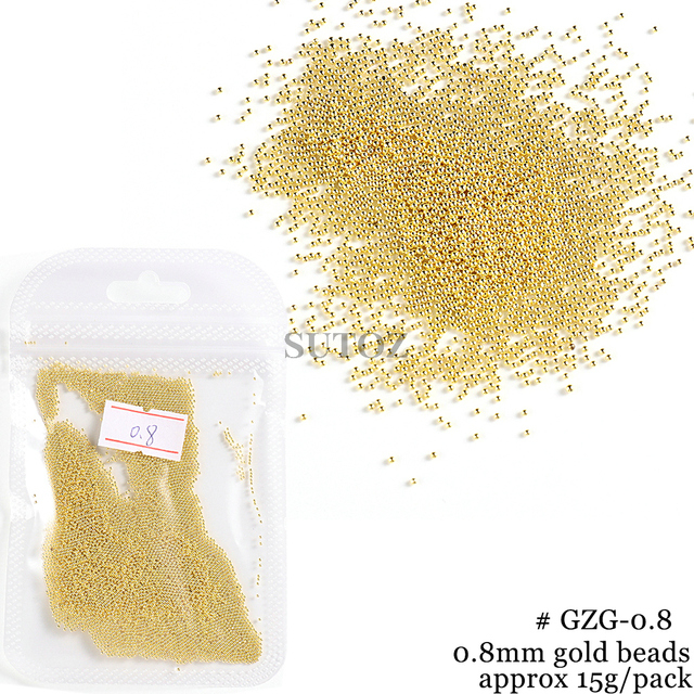 Hạt Charm Nhỏ 0.4-1.2mm Bằng Kim Loại Không Gỉ Trang Trí Móng Tay 3D