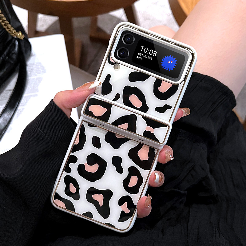 Ốp Điện Thoại Họa Tiết Da Báo Cho Samsung Galaxy Z Flip 4 Z Flip 3 Galaxy Z Flip 4 Z Flip 4