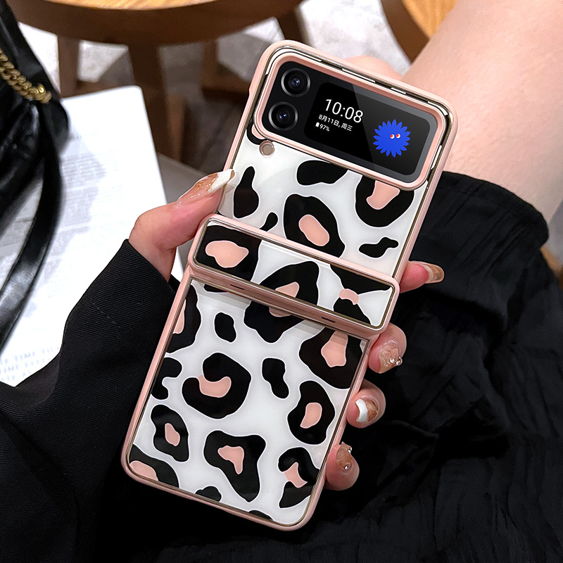 Ốp Điện Thoại Họa Tiết Da Báo Cho Samsung Galaxy Z Flip 4 Z Flip 3 Galaxy Z Flip 4 Z Flip 4
