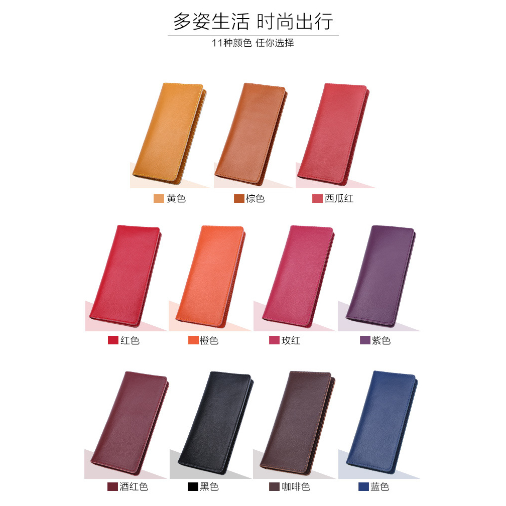 Ví Da Bò Cầm Tay Dáng Dài Thiết Kế Đơn Giản Thời Trang Cho Nữ Giá Đỡ