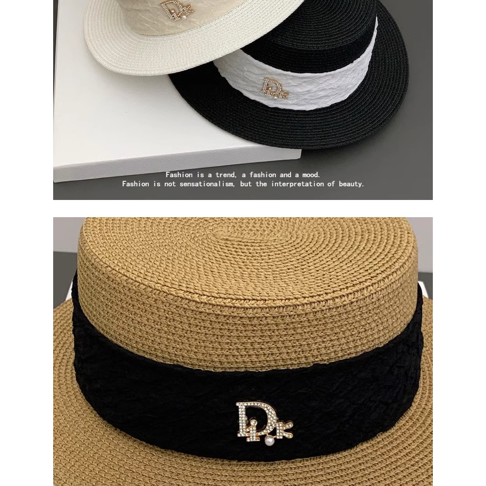 Mũ Cói Chống Nắng Phong Cách Retro Anh Quốc Cho Nữ