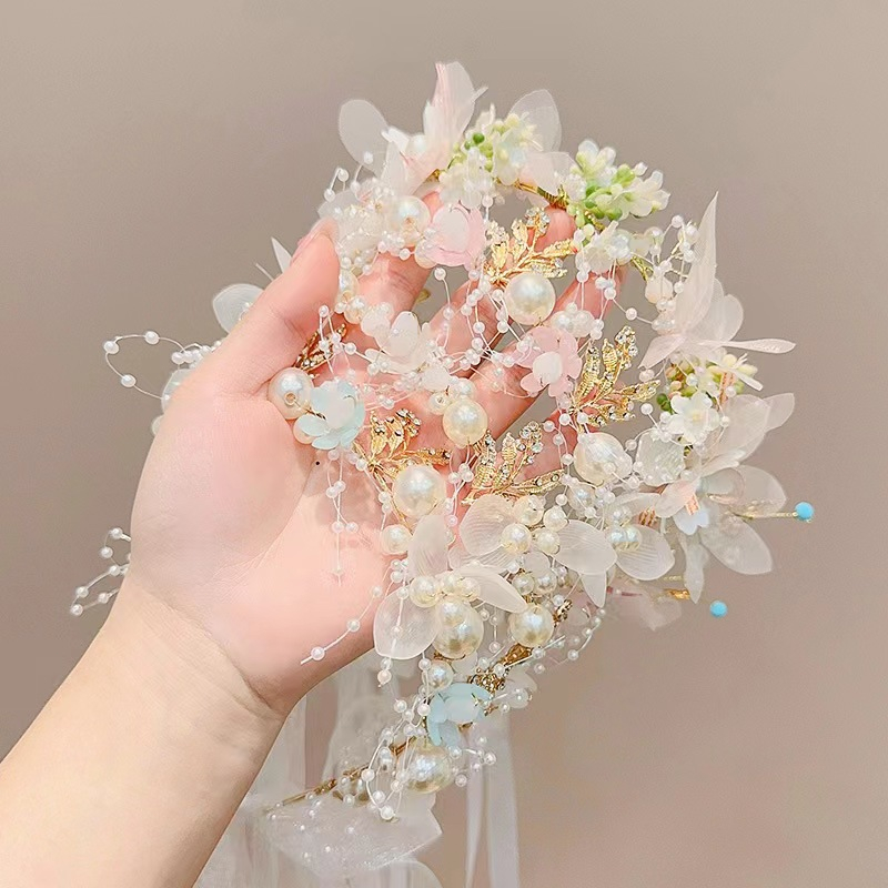 Kẹp Tóc Hình Vương Miện Công Chúa Có Mạng Che Mặt Dễ Thương Cho Bé Gái