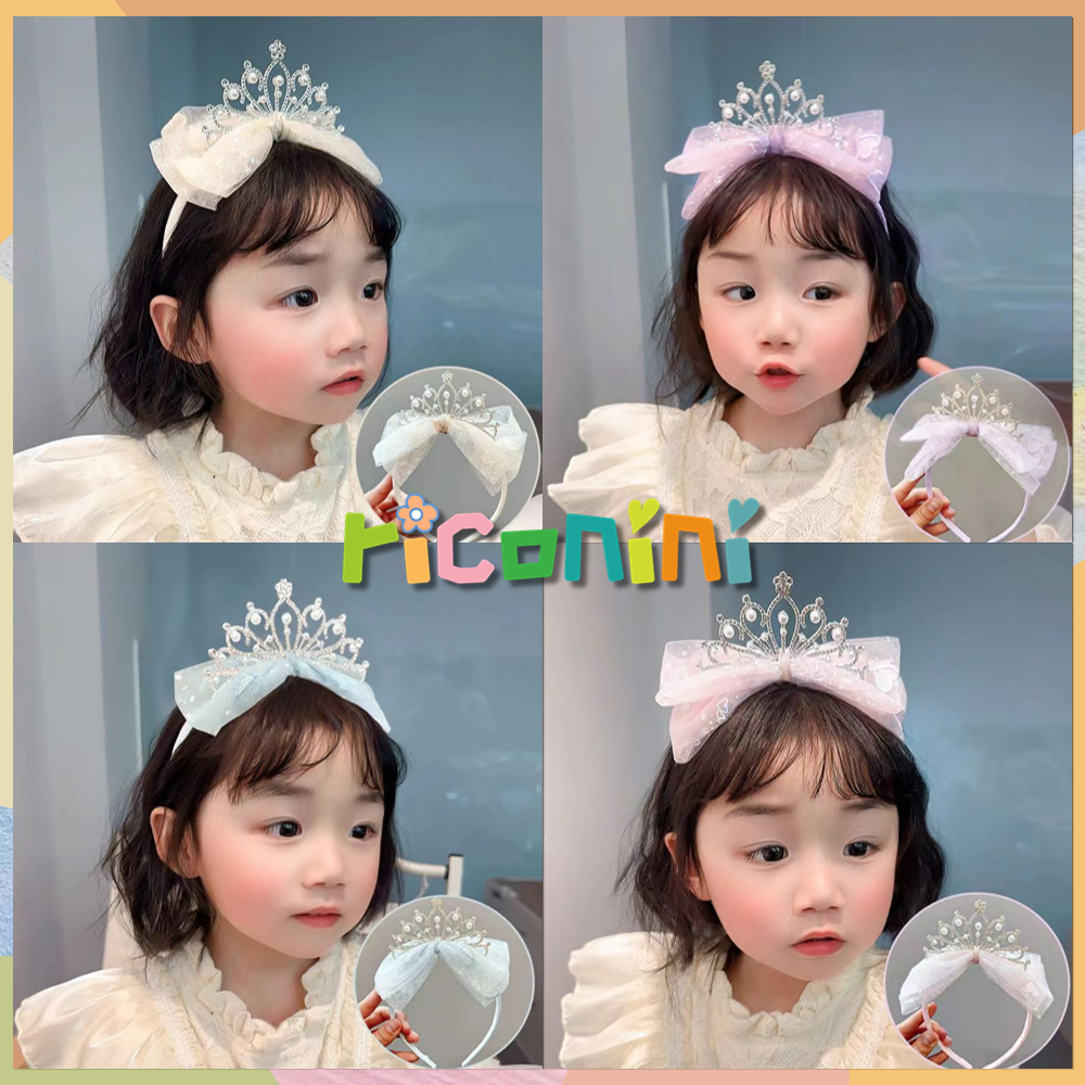 Kẹp Tóc Hình Vương Miện Công Chúa Có Mạng Che Mặt Dễ Thương Cho Bé Gái