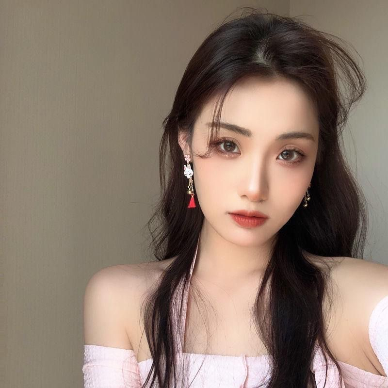 Bông Tai Hình Cáo Đính Chuông Phong Cách Trung Hoa