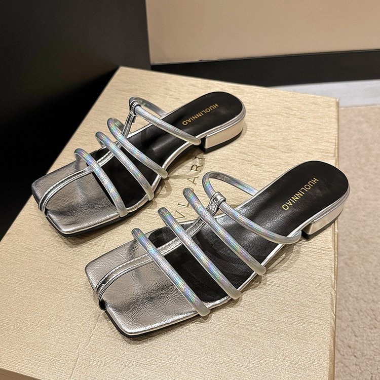 Giày Sandal Đế Bằng Hở Mũi Thời Trang Dành Cho Nữ