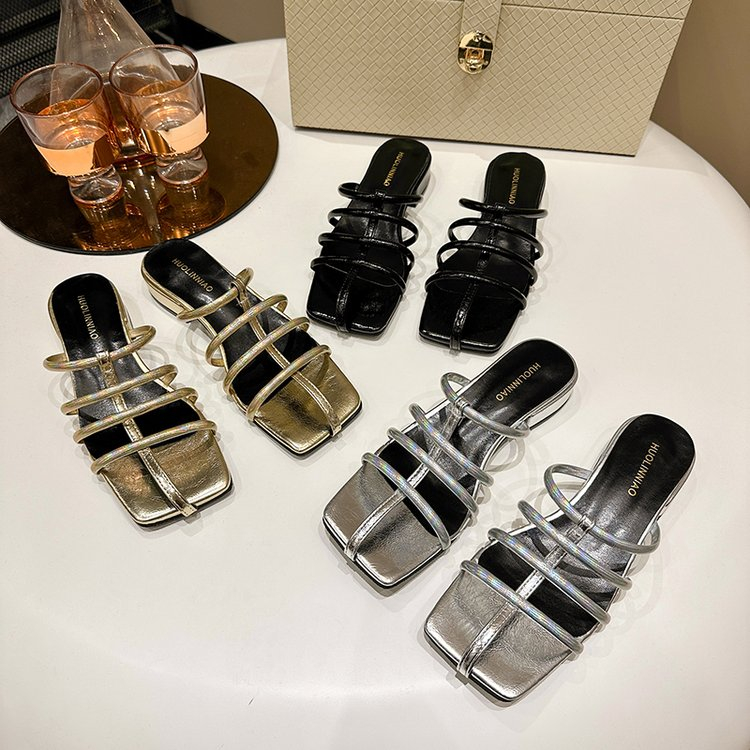 Giày Sandal Đế Bằng Hở Mũi Thời Trang Dành Cho Nữ