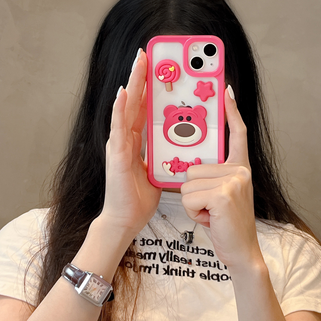 Ốp Điện Thoại Chống Sốc Hình Gấu 3D Cho iPhone 14Promax / 14Pro / 14 / 13Promax / 13Pro / 13 / 12 / 11