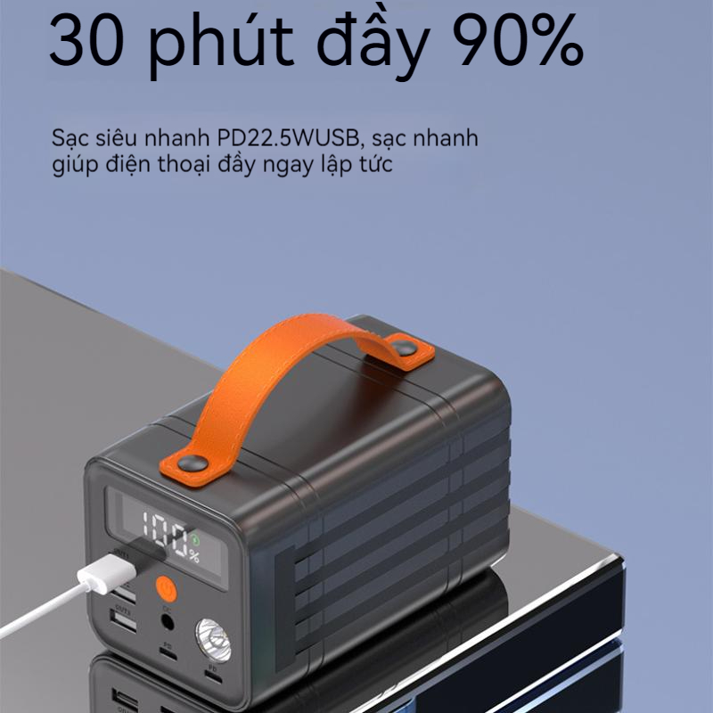 Sạc Dự Phòng 60000mAh 4 Dây Công Suất Cao 100W Cho Samsung / Xiaomi / oppo / vivo