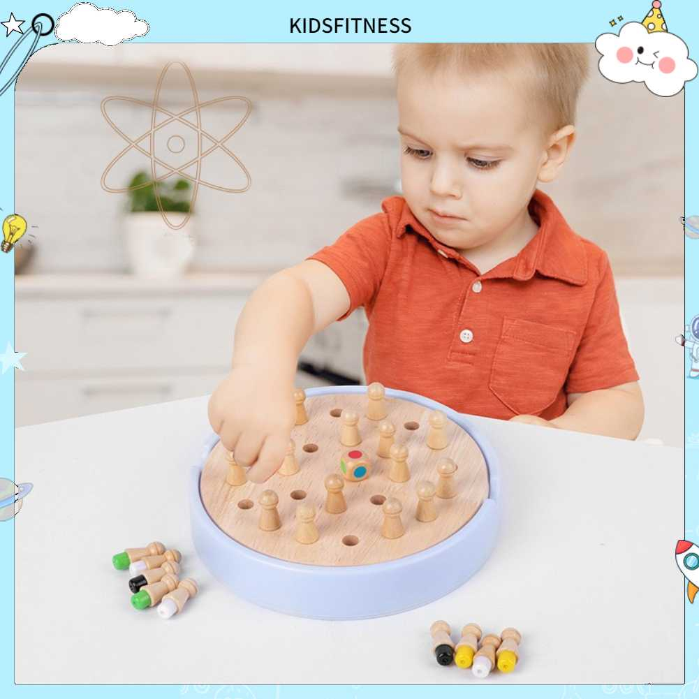 KidsFitness Cờ Nhớ Màu - Cờ Gỗ Màu Sắc Đồ Chơi Thông Minh Rèn Luyện Khả Năng Trí Nhớ, Tư Duy Cho Bé