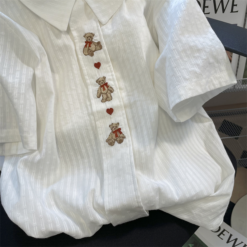 Áo Sơ Mi Ngắn Tay Cổ Búp Bê In Hoa Eo Cao Thời Trang Mùa Hè Dành Cho Nữ