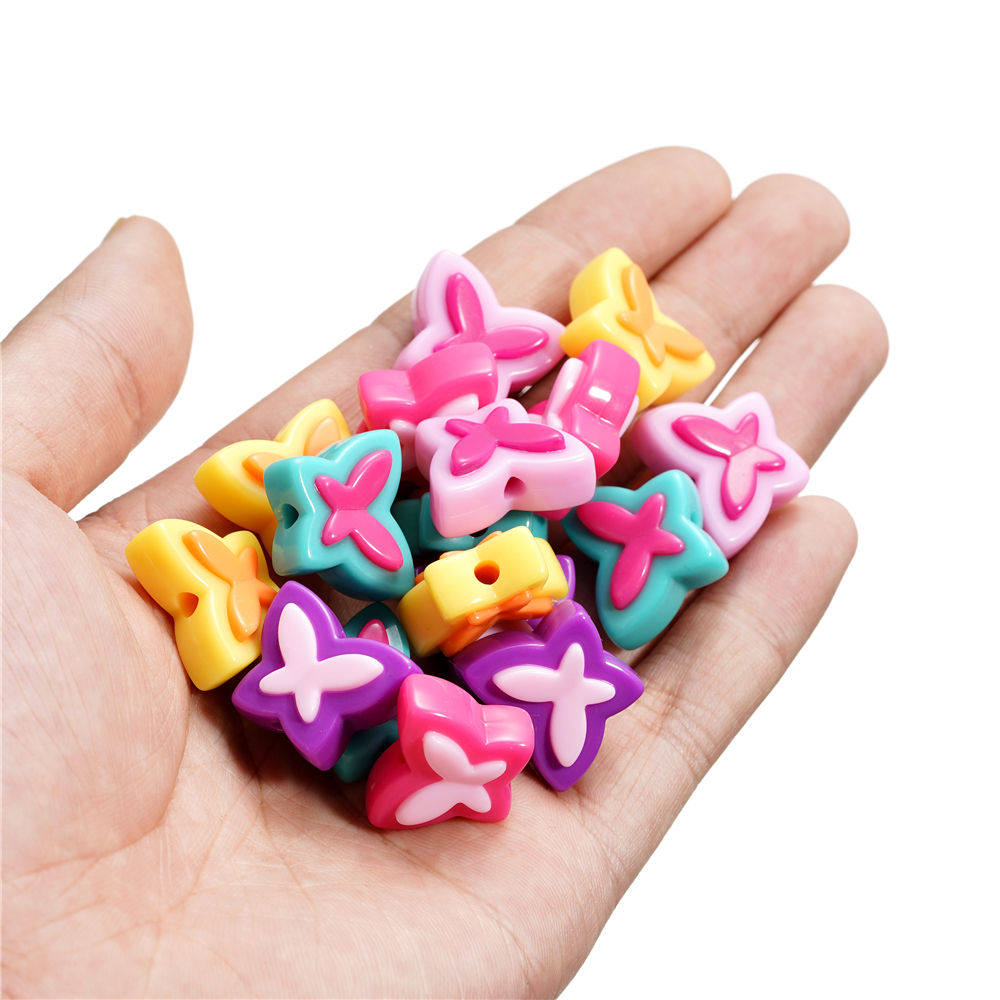 Set 4 Hạt Xỏ Lỗ Hình Bướm 16.5 * 20.2mm