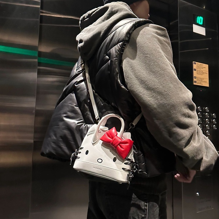 Túi Đeo Chéo Hình Tai Mèo Đính Nơ Xinh Xắn Cho Nữ