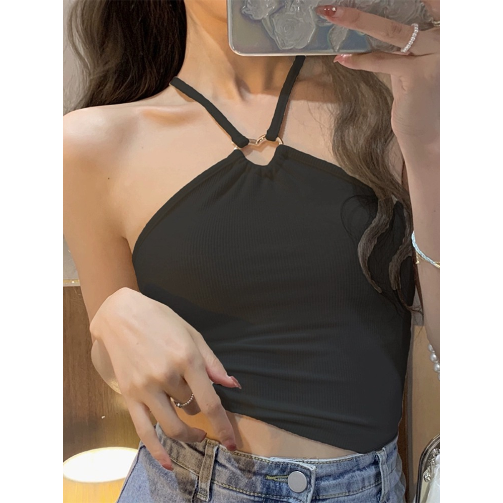 ZHELIHANGFEI Áo Hai Dây Hở Lưng Dáng Ôm Thời Trang Quyến Rũ Cho Nữ