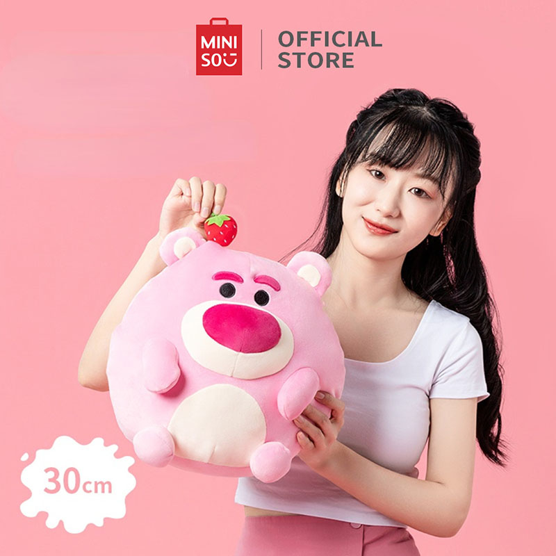 DISNEY Miniso Gối Ôm Nhồi Bông Siêu Mềm Hình Chú Gấu Pixar Lotso Dâu Tây Đáng Yêu