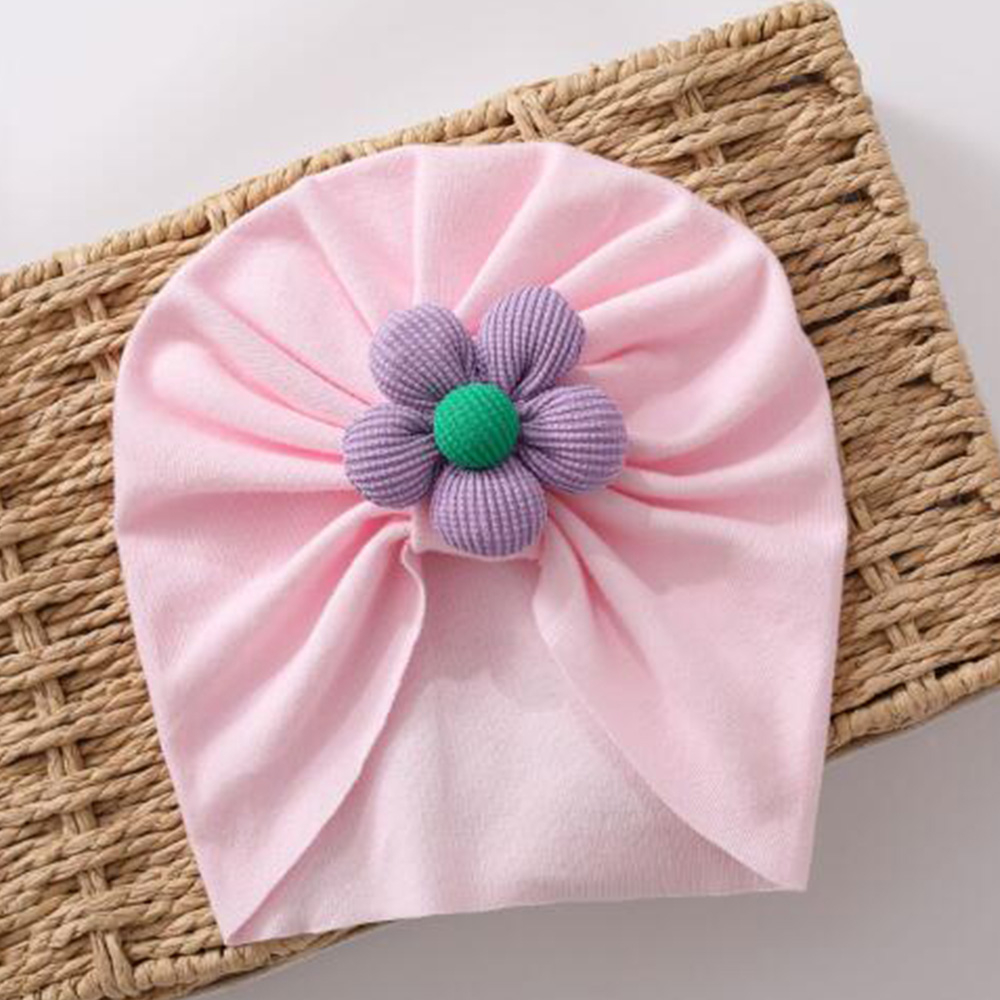 Mũ Cotton Màu Trơn Chống Gió Thời Trang Xuân Thu Dễ Thương Cho Bé Sơ Sinh 0-3 Tháng Tuổi