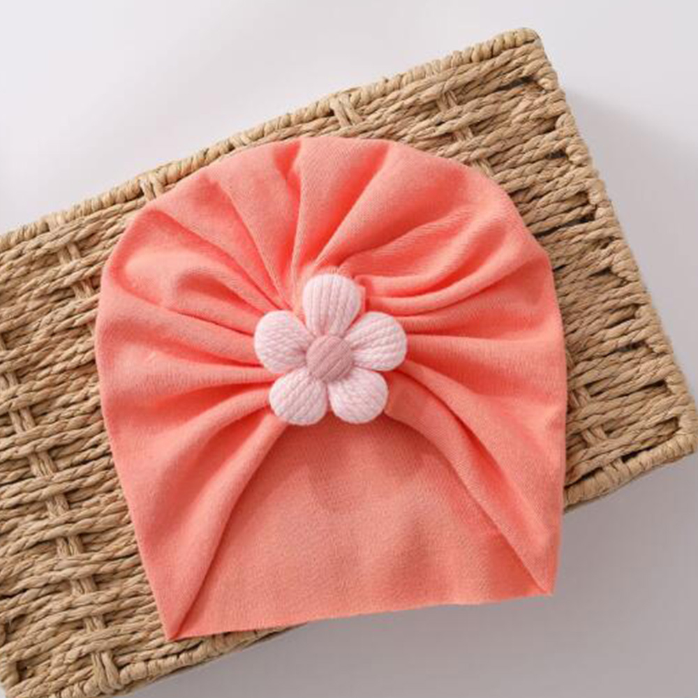 Mũ Cotton Màu Trơn Chống Gió Thời Trang Xuân Thu Dễ Thương Cho Bé Sơ Sinh 0-3 Tháng Tuổi