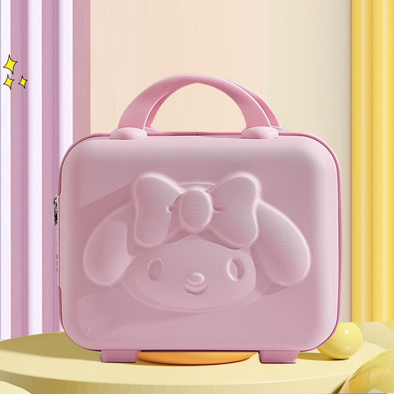 Vali HTXIANSHENG mật khẩu xách tay di động 14 inch cỡ nhỏ hình thỏ 3D anime dễ thương cho nữ đựng mỹ phẩm