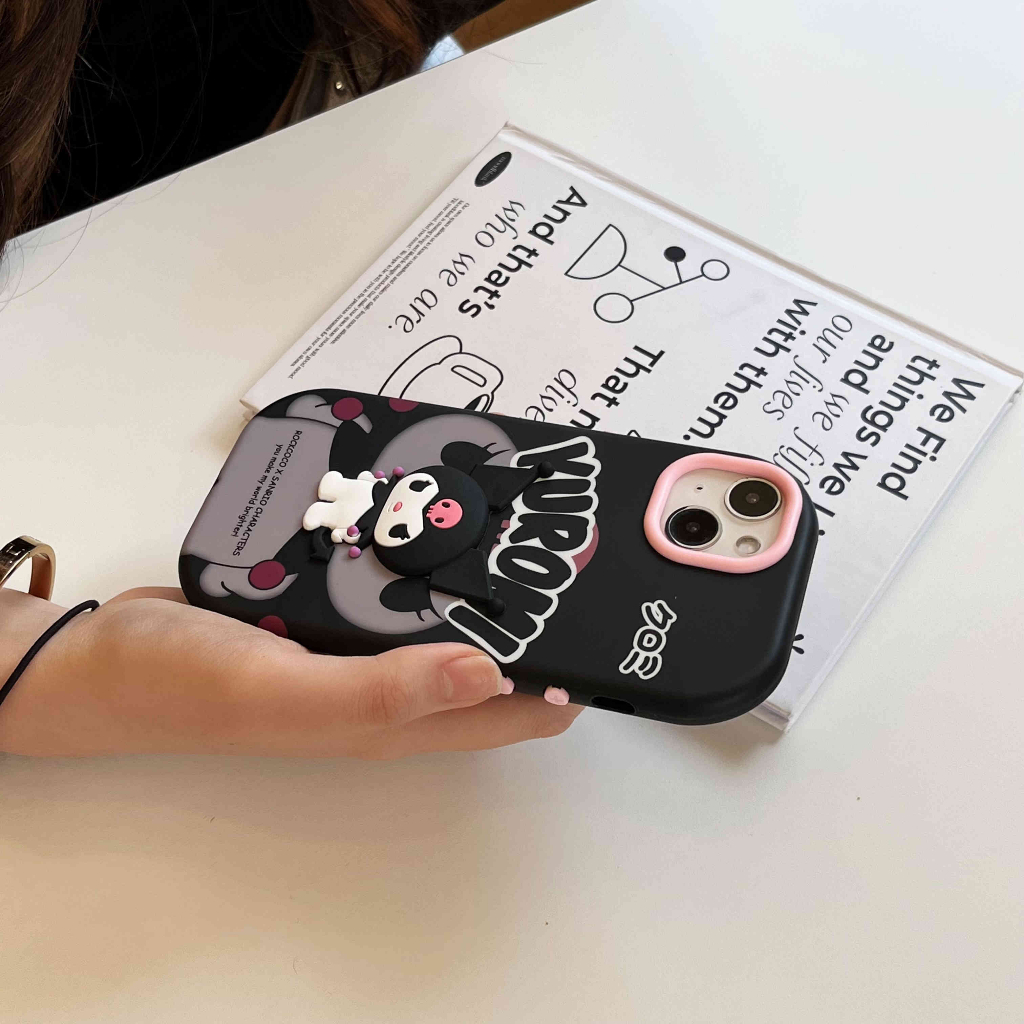 Ốp Điện Thoại imd In Hình kuromi 3d Cho iphone 15 Pro max 11 12 13 14 Pro max