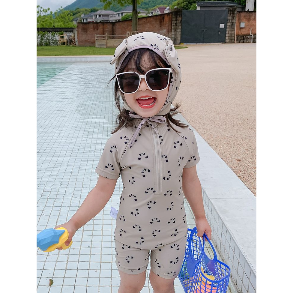 Đồ Bơi Liền Thân Chống Nắng Nhanh Khô Hình Gấu Trúc Dễ Thương Cho Bé 90-130cm