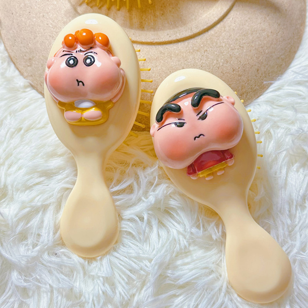 Bàn Chải Tóc Hình Vuông Họa Tiết Hoạt Hình shin-chan Bọt Biển Dễ Mang Theo Cho Nữ Sinh