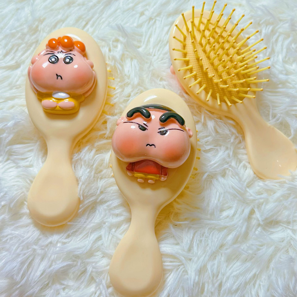 Bàn Chải Tóc Hình Vuông Họa Tiết Hoạt Hình shin-chan Bọt Biển Dễ Mang Theo Cho Nữ Sinh