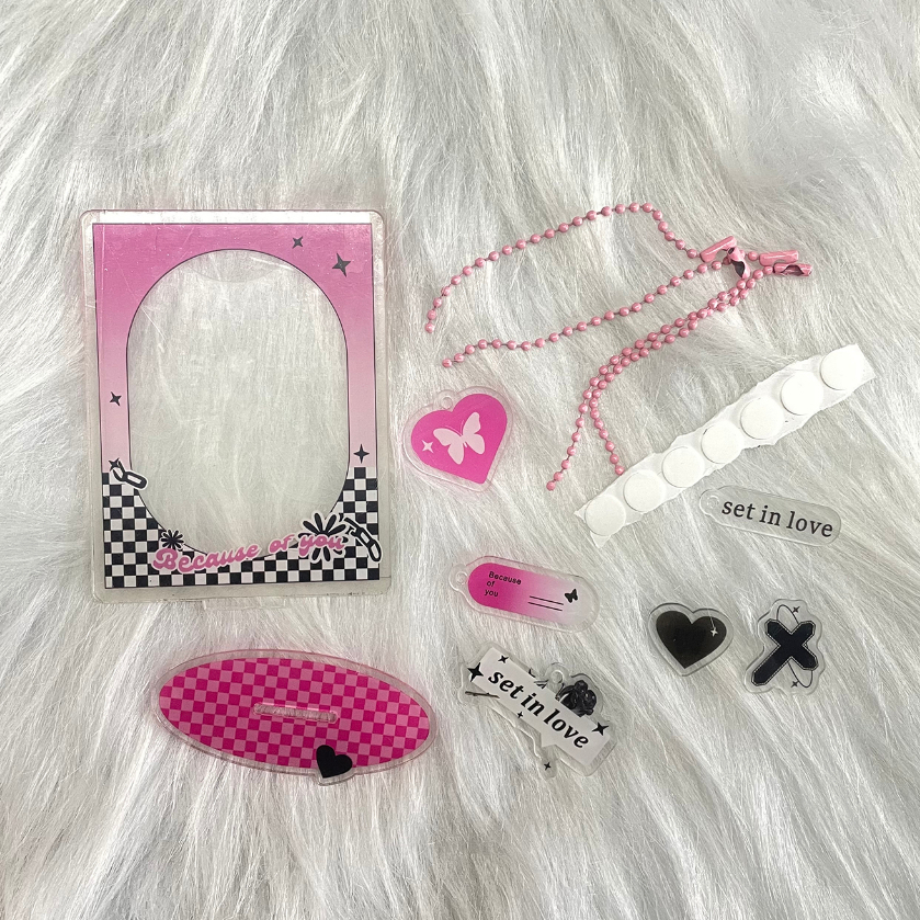 Khung Trưng Bày Thẻ Ảnh Thần Tượng 3inch Bằng Acrylic Ngọt Ngào Trang Trí Bàn Làm Việc Ốp