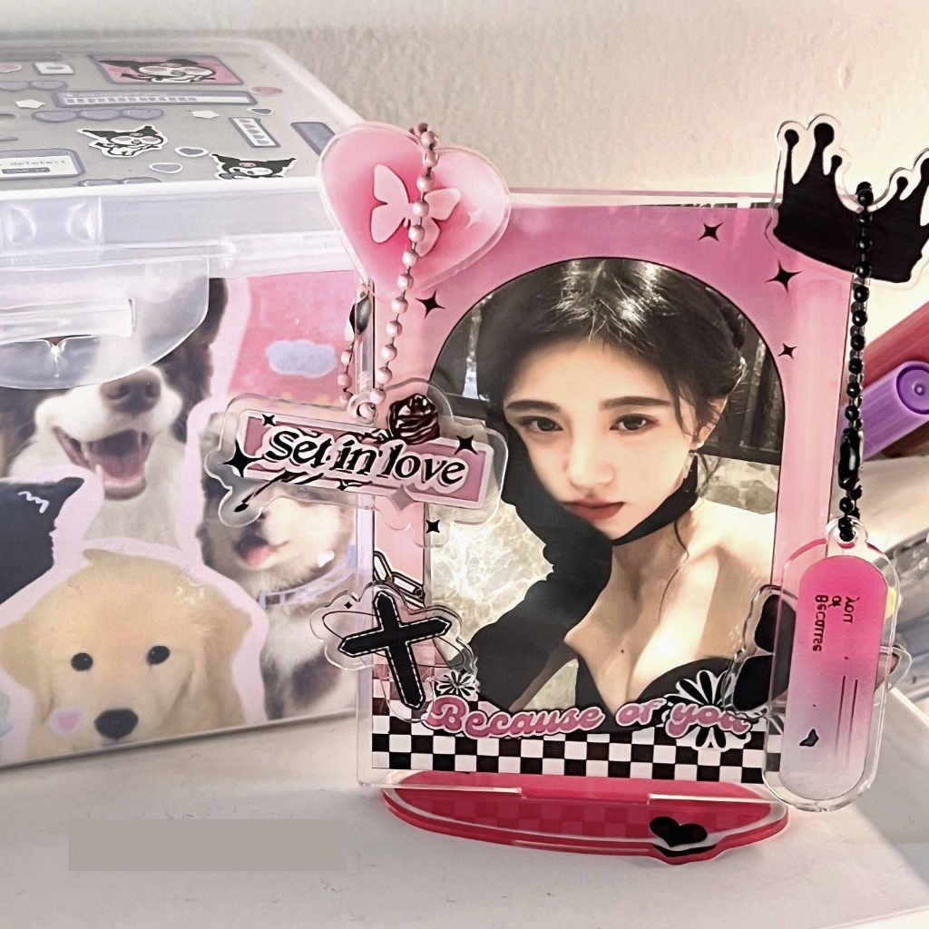 Khung Trưng Bày Thẻ Ảnh Thần Tượng 3inch Bằng Acrylic Ngọt Ngào Trang Trí Bàn Làm Việc Ốp