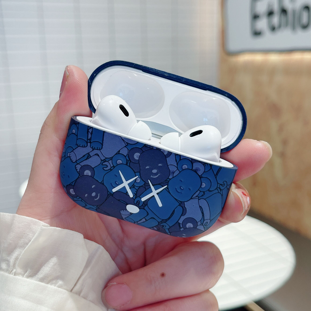 Vỏ Bảo Vệ Hộp Sạc Tai nghe không dây Airpods 3 Pro 1 / 2 Hình Gấu Màu Nhám Dễ Thương