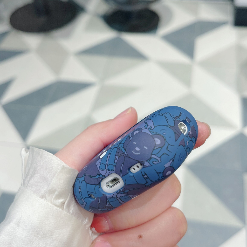 Vỏ Bảo Vệ Hộp Sạc Tai nghe không dây Airpods 3 Pro 1 / 2 Hình Gấu Màu Nhám Dễ Thương
