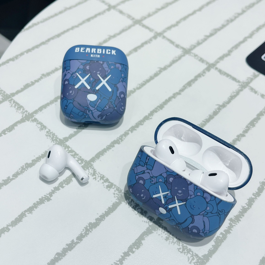 Vỏ Bảo Vệ Hộp Sạc Tai nghe không dây Airpods 3 Pro 1 / 2 Hình Gấu Màu Nhám Dễ Thương