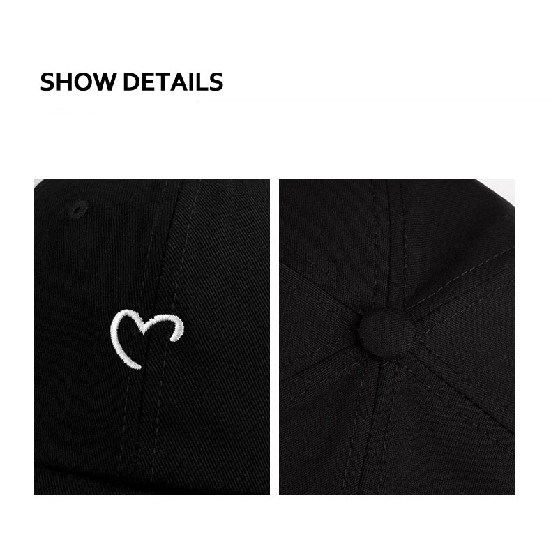 Mũ Lưỡi Trai 2 Màu Vải Cotton Mềm Mại Thêu Chữ Love Thời Trang Cho Học Sinh