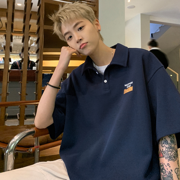 Áo polo Màu Trơn Dáng Rộng Thời Trang Mùa Hè Cho Nam