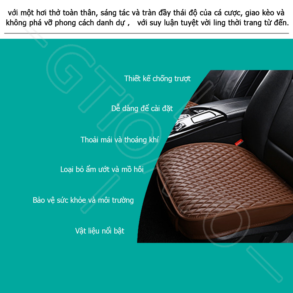GTIOATO Đệm Ghế Da Ô Tô Đệm Ghế Ô Tô LóT Ghế Xe HơI LóT Ghế Oto Đệm Bọc Ghế Ngồi Xe Thảm Ghế Ô Tô Trang Trí NộI ThấT Ô Tô Bốn Mùa Phổ Quát Phụ KiệN Ô